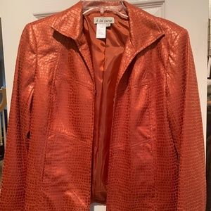 A la Carte Tangerine Faux Leather Jacket